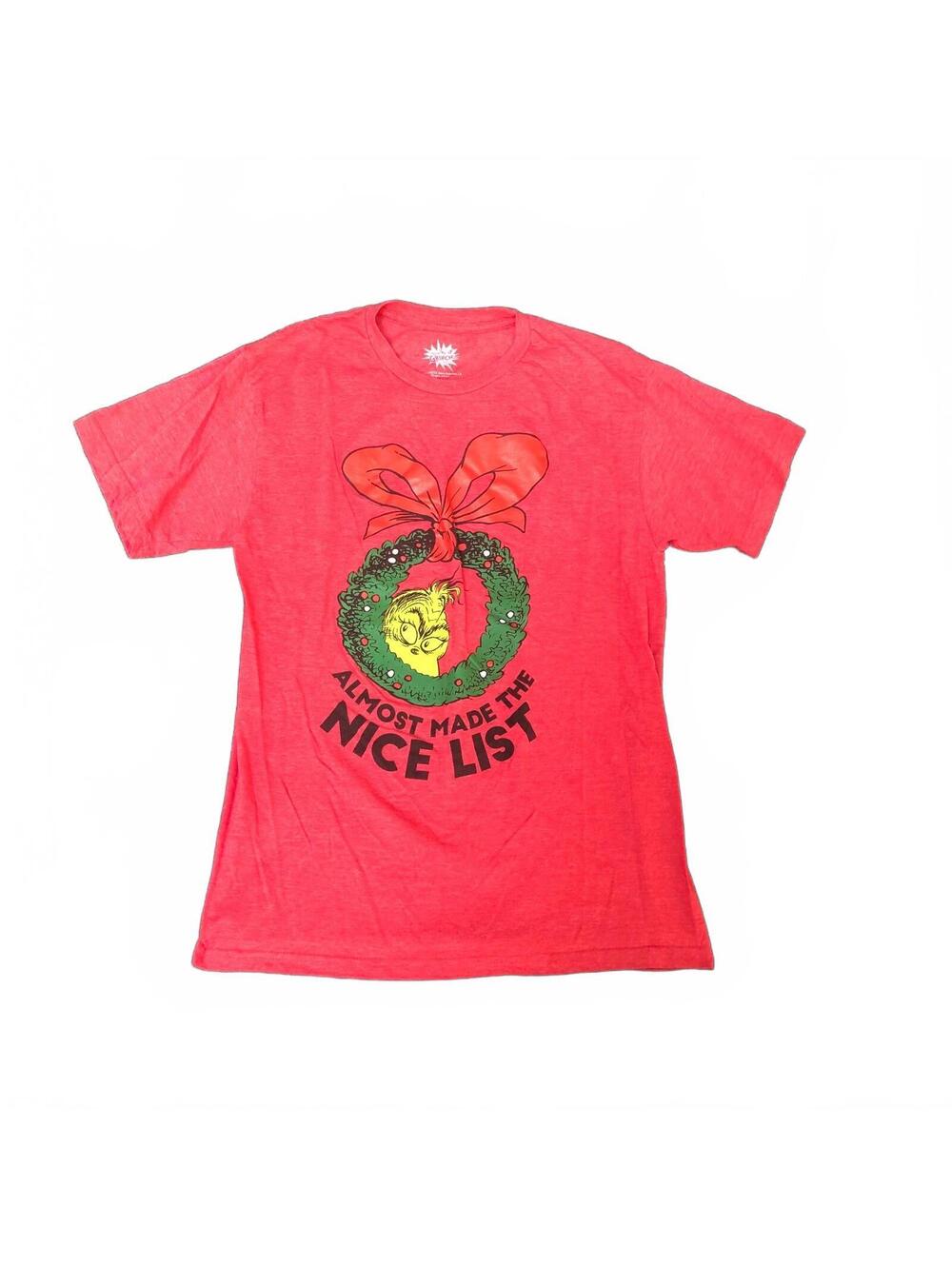 The Grinch 'Almost Made the Nice List' Red Graphic T-Shirt Large